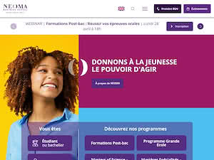 NEOMA Business School's official website homepage screenshot