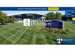Neumann University's official website homepage screenshot