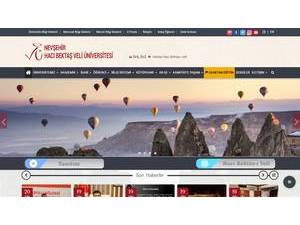 Nevşehir Haci Bektaş Veli University's official website homepage screenshot