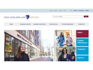 New England Law Boston's official website homepage screenshot