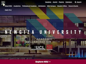 New Giza University's official website homepage screenshot