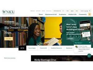 New Jersey City University's official website homepage screenshot
