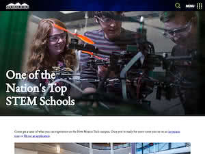 New Mexico Institute of Mining and Technology's official website homepage screenshot