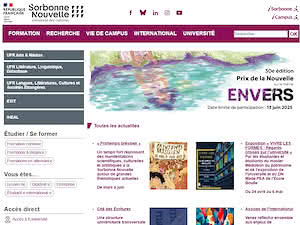 New Sorbonne University - Paris III's official website homepage screenshot