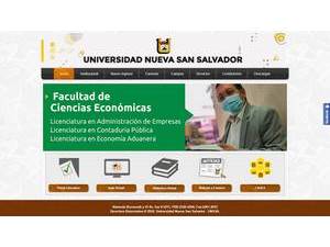 New University San Salvador's official website homepage screenshot