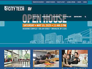 New York City College of Technology, CUNY's official website homepage screenshot