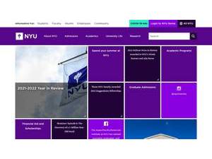 New York University's official website homepage screenshot