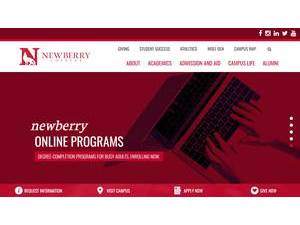 Newberry College's official website homepage screenshot