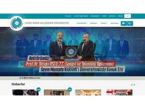 Niğde Ömer Halisdemir Üniversitesi's official website homepage screenshot