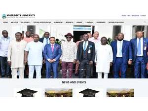 Niger Delta University's official website homepage screenshot