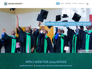 Nkhoma University's official website homepage screenshot