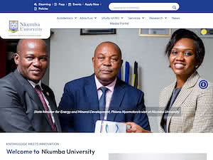 Nkumba University's official website homepage screenshot
