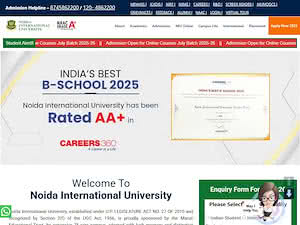 Noida International University's official website homepage screenshot