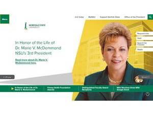 Norfolk State University's official website homepage screenshot