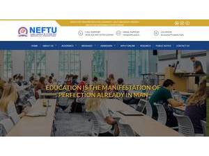 North East Frontier Technical University's official website homepage screenshot