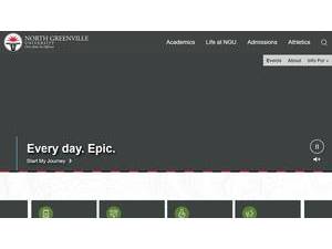 North Greenville University's official website homepage screenshot