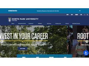North Park University's official website homepage screenshot