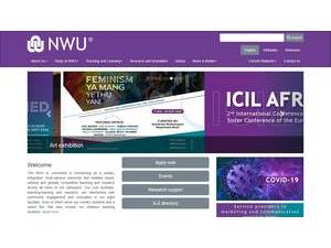 North-West University's official website homepage screenshot