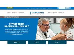 Northeast Ohio Medical University's official website homepage screenshot