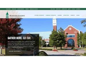 Northeastern State University's official website homepage screenshot