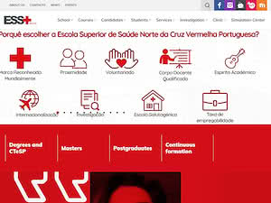 Northern School of Health of the Portuguese Red Cross's official website homepage screenshot