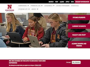 Northern State University's official website homepage screenshot