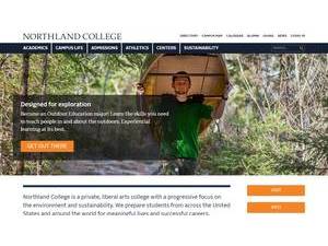 Northland College's official website homepage screenshot