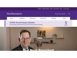 Northwestern University's official website homepage screenshot