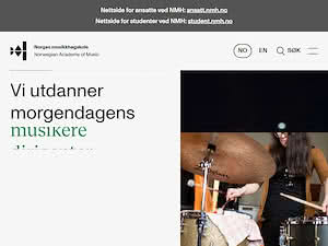 Norwegian Academy of Music's official website homepage screenshot