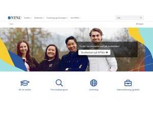 Norwegian University of Science and Technology's official website homepage screenshot