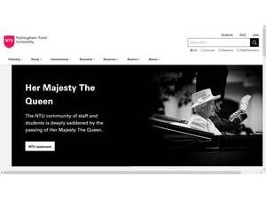Nottingham Trent University's official website homepage screenshot