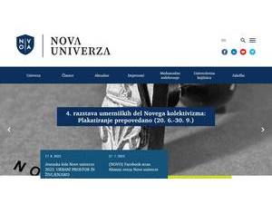 Nova univerza's official website homepage screenshot