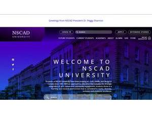 NSCAD University's official website homepage screenshot