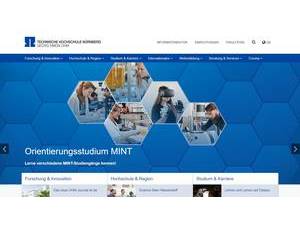 Nuremberg Institute of Technology's official website homepage screenshot