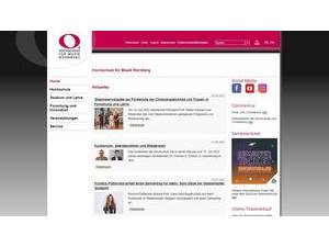 Nuremberg University of Music's official website homepage screenshot