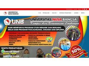 Nusa Bangsa University's official website homepage screenshot