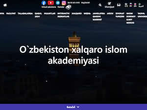 O'zbekiston xalqaro islom akademiyasi's official website homepage screenshot