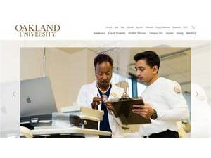 Oakland University's official website homepage screenshot
