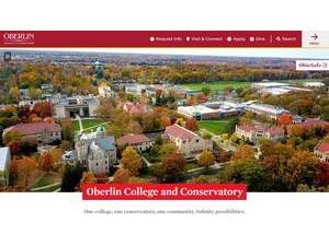 Oberlin College's official website homepage screenshot