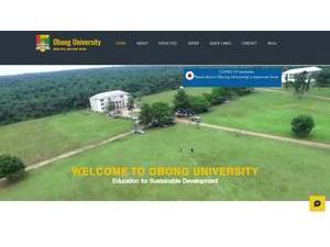 Obong University's official website homepage screenshot
