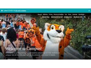 Occidental College's official website homepage screenshot