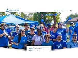 Ohio Christian University's official website homepage screenshot