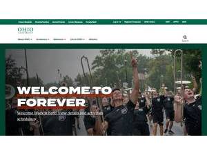 Ohio University's official website homepage screenshot