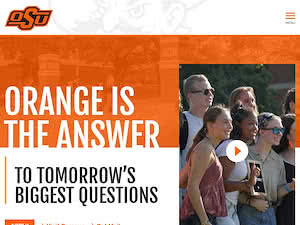 Oklahoma State University's official website homepage screenshot