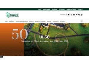 Ollscoil Luimnigh's official website homepage screenshot