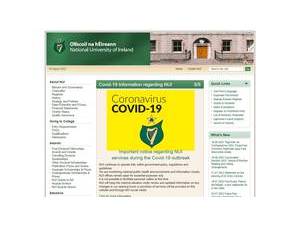 Ollscoil na hÉireann, Córas's official website homepage screenshot