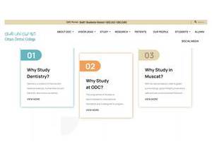 Oman Dental College's official website homepage screenshot