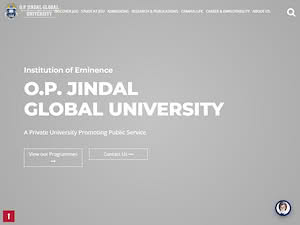 O.P. Jindal Global University's official website homepage screenshot