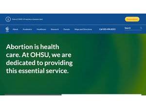 Oregon Health & Science University's official website homepage screenshot