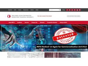 Orta Doğu Teknik Üniversitesi's official website homepage screenshot